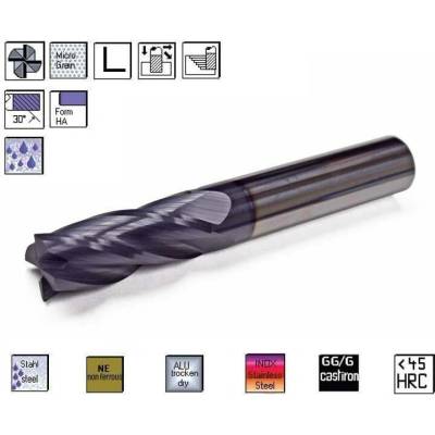 SK univerzální fréza pr. 10,0 x 26,0 mm 4bř. 30° TiAlN 45HRC , CERANIT 77.1000