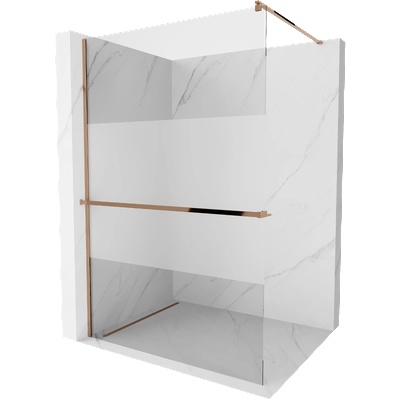 Mexen Kioto+ душкабина с рафт Walk-in 90 x 200 см, прозрачно/матирано, розово злато (800-090-121-60-35)