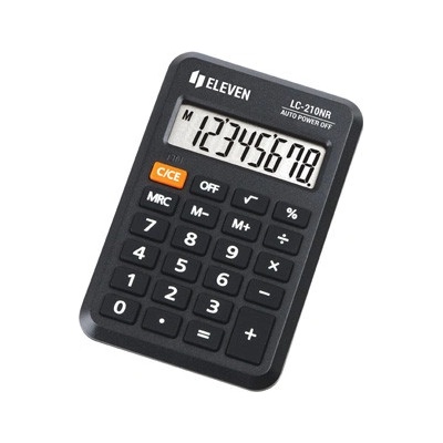 Eleven kalkulačka LC210NR, čierna, vrecková, osemmiestna