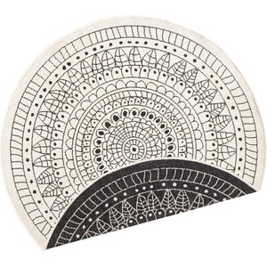 Hanse Home Черно-кремав килим за открито , ⌀ 140 cm Porto - NORTHRUGS (103101-140)