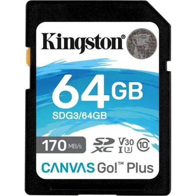 Kingston SDXC Canvas Go Plus 170R 64GB U3/V30 SDG3/64GB