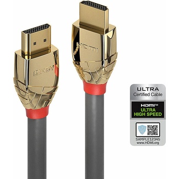 Lindy Кабел Lindy 37603, от HDMI(м) към HDMI(м), 3m, сив, 10K@120Hz, позлатени конектори (LNY-37603)