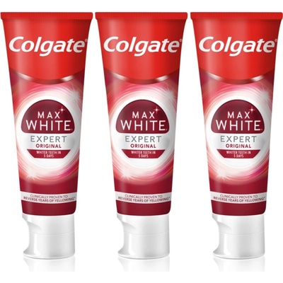 Colgate Max White Expert Original избелваща паста за зъби 3x75ml