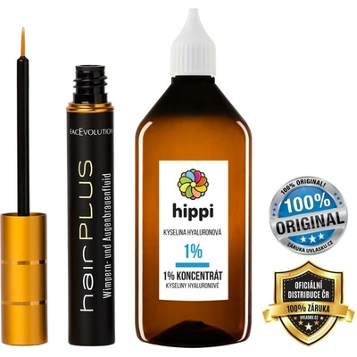 Hairplus rastové sérum pre riasy a obočí 4,5 ml + Hippi Kyselina Hyaluronová 50 ml darčeková sada