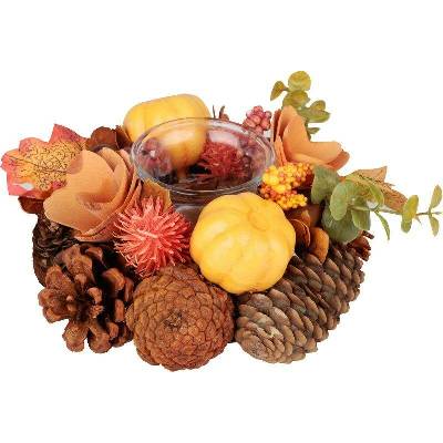 Strend Pro Ikebana MagicHome Nature, podzimní, oranžová, na svíčku, 15x8 cm ST8091699