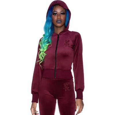 KILLSTAR Дамски суитшърт KILLSTAR - Just Crew-Sin Velvet - БОРДО - KSRA003451