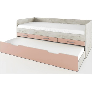 Bogdan Furniture I Легло сандвич Mod 2035, Дъб пиемона/Розова праскова