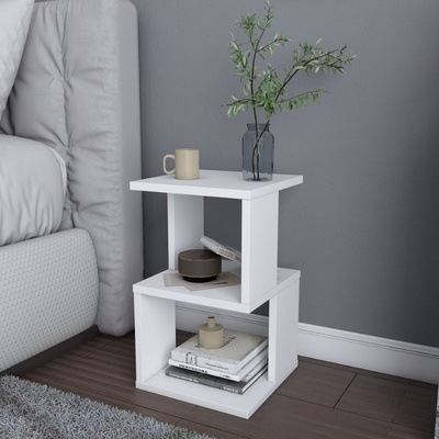 TopMebel Нощно шкафче Carter TopMebel от меламин в бял цвят, размери 29, 6 x 29, 6 x 49, 4 см
