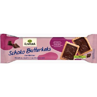 Alnatura Био маслени бисквити с черен шоколад - 130 г