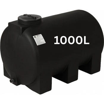 MAVIL Резервоар за питейна вода mavil, цилиндричен хоризонтален 1000 л (черен) (5-1000)
