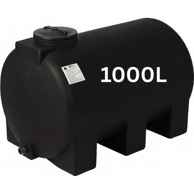 MAVIL Резервоар за питейна вода mavil, цилиндричен хоризонтален 1000 л (черен) (5-1000)