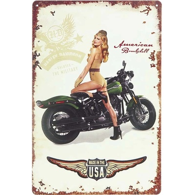 Retro ceduľa Harley Davidson Military 20x30cm