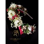 Radi handmade Диадема с кадифени цветя и златиста декорация (743)