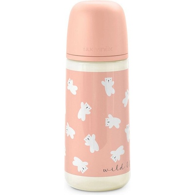 Suavinex dojčenská fľaša fyziologická L Wild & Free ružová 360 ml