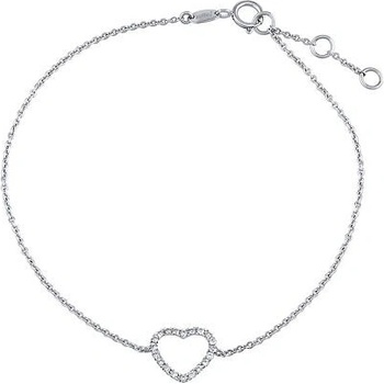 Silvego Diamantový náramok srdce Seine v bielom zlate 18kt. KEG0030BGWD