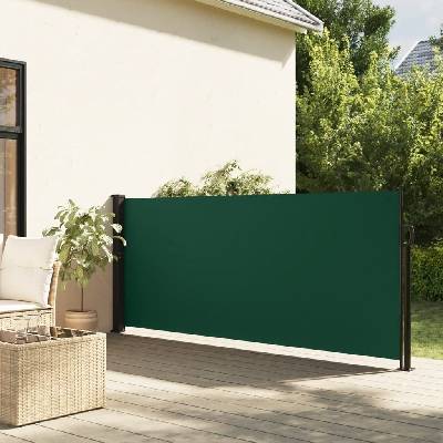 vidaXL Zatahovací boční markýza 100 x 300 cm Tmavě zelená
