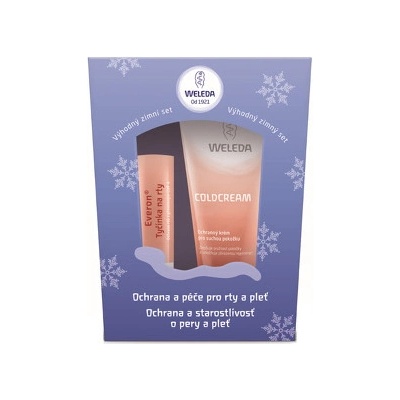 Weleda výživný krém Coldcream 30 ml + Tyčinka na rty Everon 4,8 g dárková sada