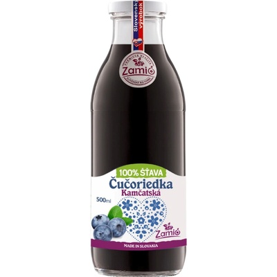 Zamio 100% šťava Čučoriedka kamčatska 500 ml