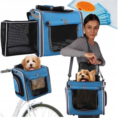 Wobell Přepravka pro psa modrá šedá univerzální 59 x 26 x 34 cm