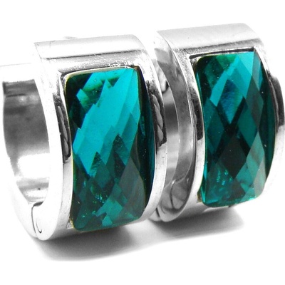 Steel Jewelry náušnice kroužky tyrkysové z chirurgické oceli NS080346