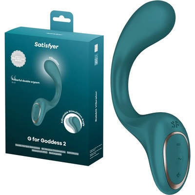 Вибратор за G-точка и клитор, гъвкав и мощен, 18, 8см. - G for Goddess 2 Green (SATISFY565)