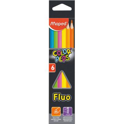 Maped Color Peps Fluo farebné ceruzky 6ks mix farieb