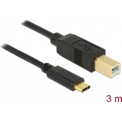 Delock USB 2.0 B-C кабел 3m черен (83666) (83666)