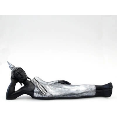 Soška resin Buddha Nirvana 18 cm Barva: Stříbrná