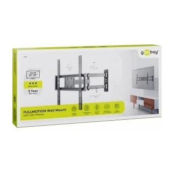 Goobay Soporte tv/mon goobay pared negro fullmotion m