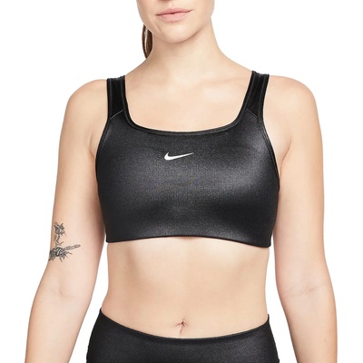 Nike Сутиен Nike Dri-FIT Swoosh Women s Medium-Support 1-Piece Pad Shine Sports Bra Черен Velikost XS