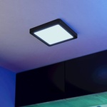 EGLO 901374-LED RGBW Димируемо таванно осветително тяло за баня FUEVA-Z LED/10, 5W/230V 22x22cm IP44 черно (EG901374)