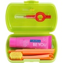 Curaprox Travel Set zubná kefka + CPS medzizubné kefky 2 ks + zubná pasta 10 ml darčeková sada, zelený