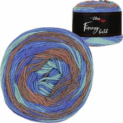 VLNA HEP Funny batik 9824 odstíny modré+hnědé
