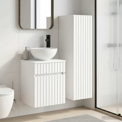 vidaXL Комплект мебели за баня 2 бр. Бяло 33 x 34, 5 x 100 см (3406133)