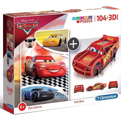Clementoni Supercolors 3D model Cars 104 dielov