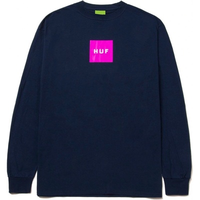 HUF Box Logo LS Tee navy