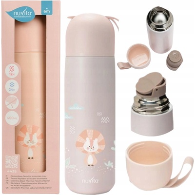 Nuvita Termoska se silikonovým držákem English Rose slon 400 ml