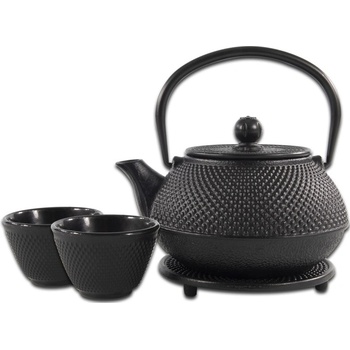 HIT liatinová + šálky 0,8 l 4 ks čierna