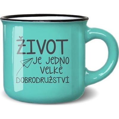 Nekupto Mini hrneček na kávu Život je jedno velké dobrodružství 100 ml