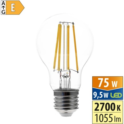 McLED LED žárovka E27 9,5W 75W teplá bílá 2700K