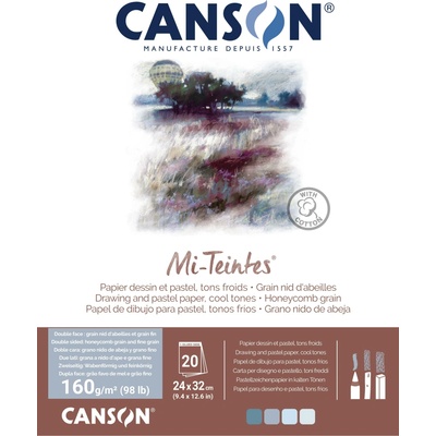 Canson Skicák pre pastely Mi-Teintes Cool Tones v lepenej väzbe 24 x 32 cm 160g 20 listov