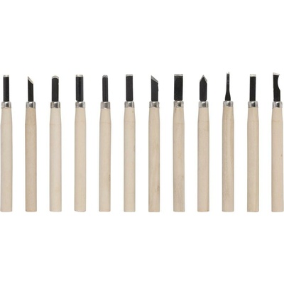 KREATOR Mini dláta na dřevo, sada 12 ks - KRTH23602
