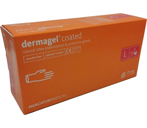 Mercator Medical Dermagel coated latexové nepudrované bílé 100 ks