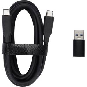 OBSBOT USB-C 3.0 - USB-C 3.0 M/M кабел за данни, 1, 5 м, черен + USB-A адаптер (OCB-2209-CW)