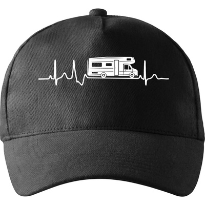 EKG obytňák so zahnutým šiltom a látkovou sponou Čierna