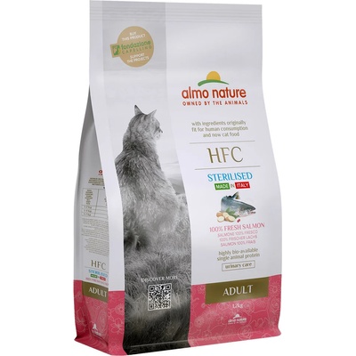 Almo Nature Икономична опаковка: 2х1, 2 кг суха храна за котки Almo Nature HFC Adult Sterilised Salmon