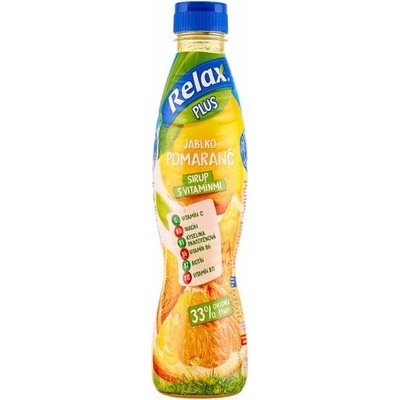 Relax Plus jablko pomaranč sirup s vitamínmi 0,7 l
