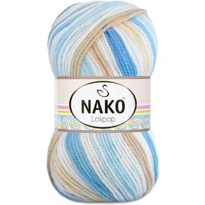 Pletací příze Nako Lolipop 80435 - modrohnědá