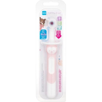MAM Baby´s Brush Training Brush 5m+ Pink четка за почистване на първите зъби