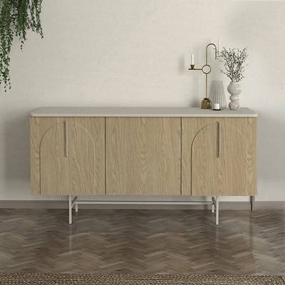 TopMebel Рота меламинов конзола в пясъчен - цвят рота дъб 150x45x76.5см